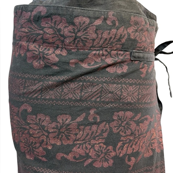 Vintage Black and Red Pencil Maxi Wrap Skirt - Picture 5 of 13